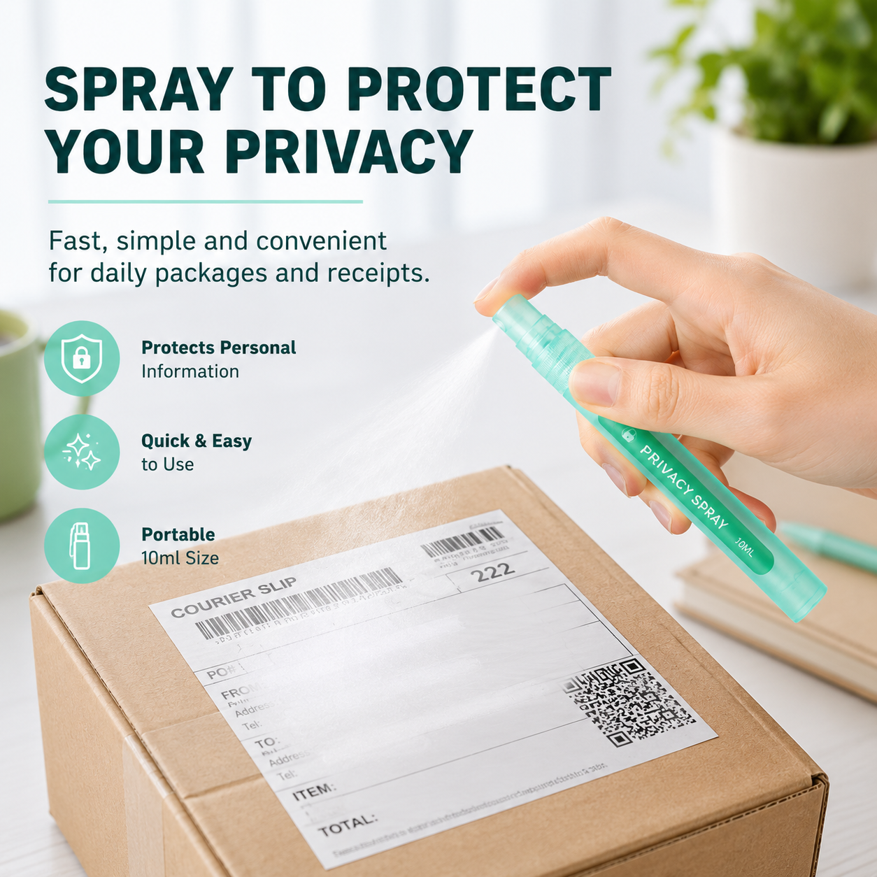 Thermal Paper Spray - Protect Your Privacy - Suitable for Courier Slips, Paper Surfaces, Printer Paper