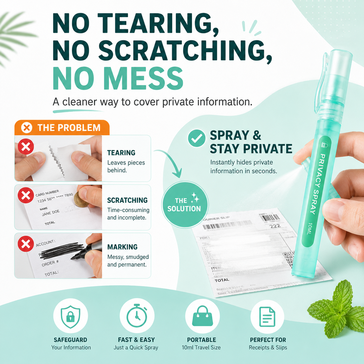 Thermal Paper Spray - Protect Your Privacy - Suitable for Courier Slips, Paper Surfaces, Printer Paper