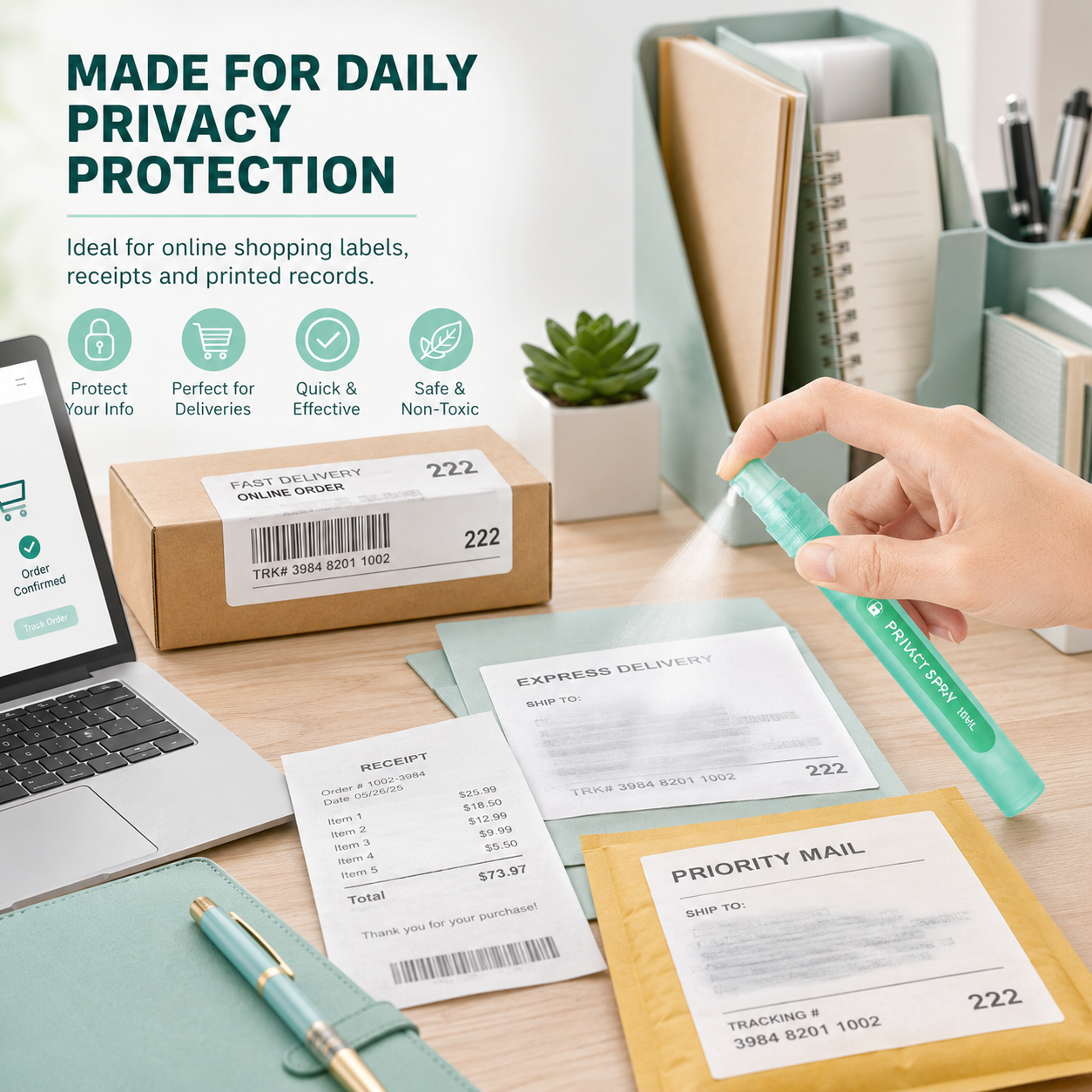 Thermal Paper Spray - Protect Your Privacy - Suitable for Courier Slips, Paper Surfaces, Printer Paper
