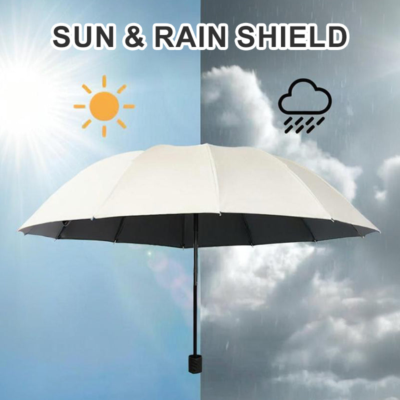 ☔ 12-Rib Windproof Umbrella - Large Coverage & Compact Fold, Durable Frame for Heavy Rain & Wind 📦✨