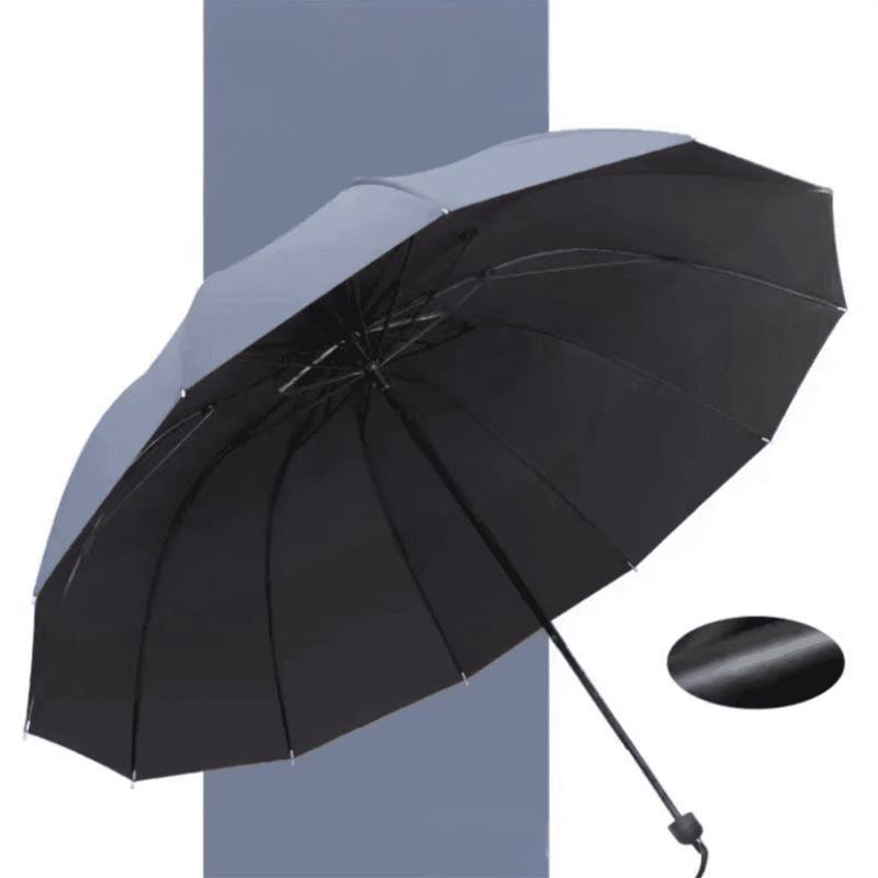 ☔ 12-Rib Windproof Umbrella - Large Coverage & Compact Fold, Durable Frame for Heavy Rain & Wind 📦✨