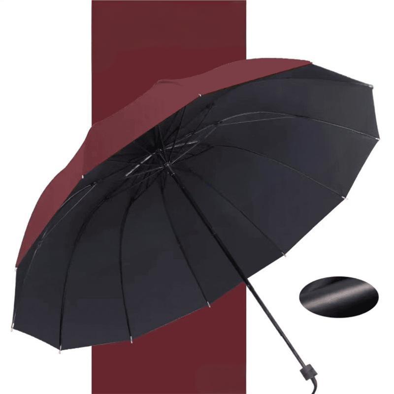 ☔ 12-Rib Windproof Umbrella - Large Coverage & Compact Fold, Durable Frame for Heavy Rain & Wind 📦✨